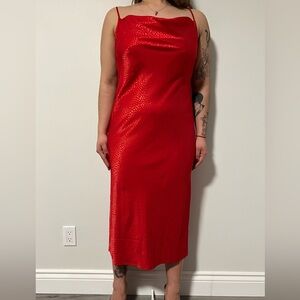 Brand New Emma & Michele Red Satin Slip Dress Size M